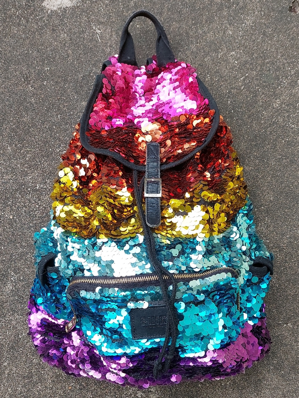 Victoria’s Secret PINK Rainbow Sequin Backpack